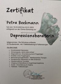 Zertifikat Depressionsberaterin